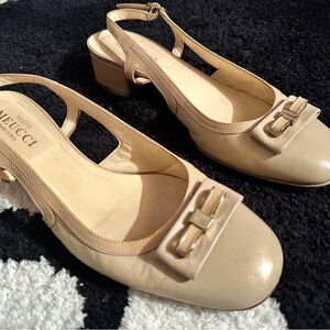 Sesto Meucci Beige Slingback Heels